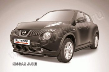 Защита переднего бампера из трубы d76 Slitkoff Nissan Juke 1 YF15 дорестайлинг (2010-2014)