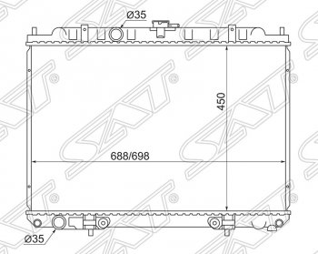 Радиатор двигателя (трубчатый, МКПП/АКПП) SAT Nissan Liberty дорестайлинг (1998-2001)