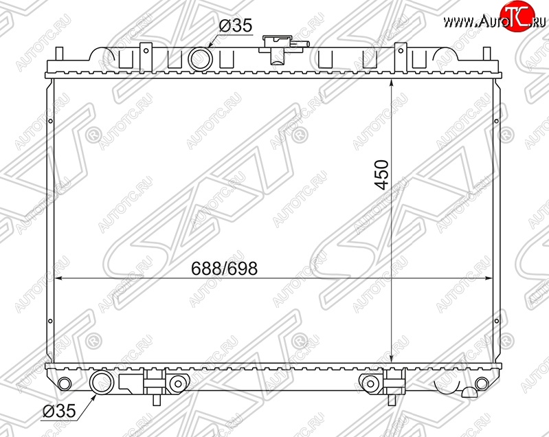 6 699 р. Радиатор двигателя (трубчатый, МКПП/АКПП) SAT Nissan X-trail 1 T30 дорестайлинг (2000-2003)  с доставкой в г. Тольятти