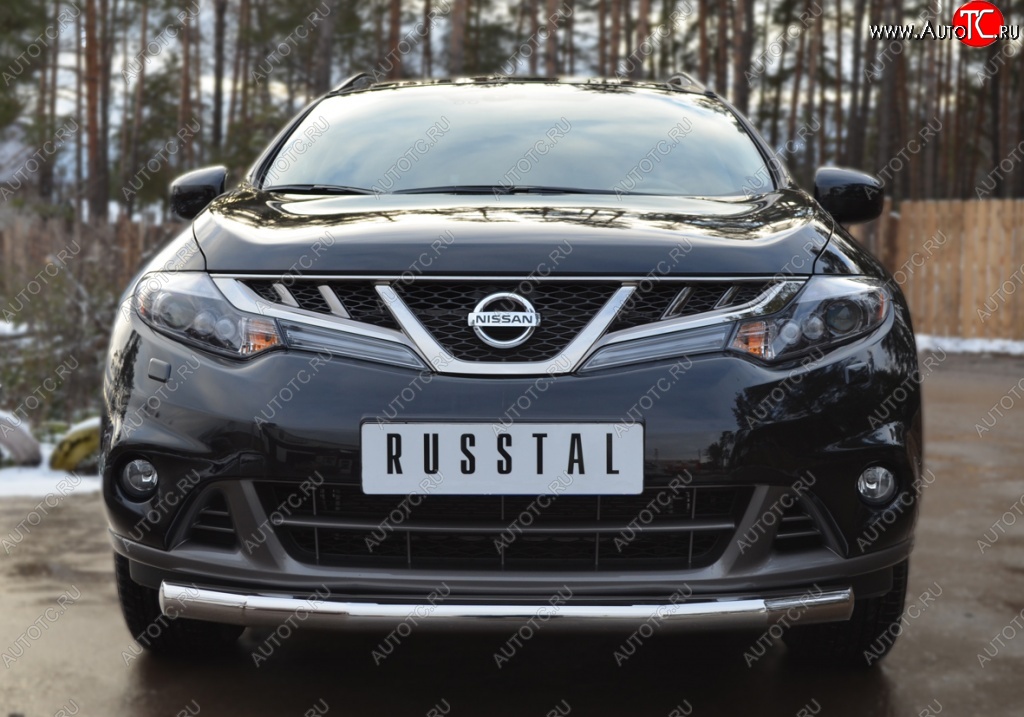 16 999 р. Защита переднего бампера (Ø76 мм, нержавейка) SLITKOFF Nissan Murano 2 Z51 рестайлинг (2010-2016)  с доставкой в г. Тольятти