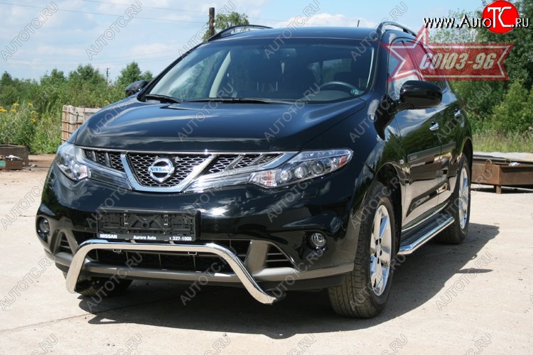 13 679 р. Защита переднего бампера Souz-96 (d60) Nissan Murano 2 Z51 рестайлинг (2010-2016)  с доставкой в г. Тольятти