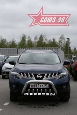 20 654 р. Защита переднего бампера Souz-96 (d76) Nissan Murano 2 Z51 дорестайлинг (2008-2011)  с доставкой в г. Тольятти. Увеличить фотографию 2