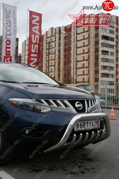 20 654 р. Защита переднего бампера Souz-96 (d76) Nissan Murano 2 Z51 дорестайлинг (2008-2011)  с доставкой в г. Тольятти