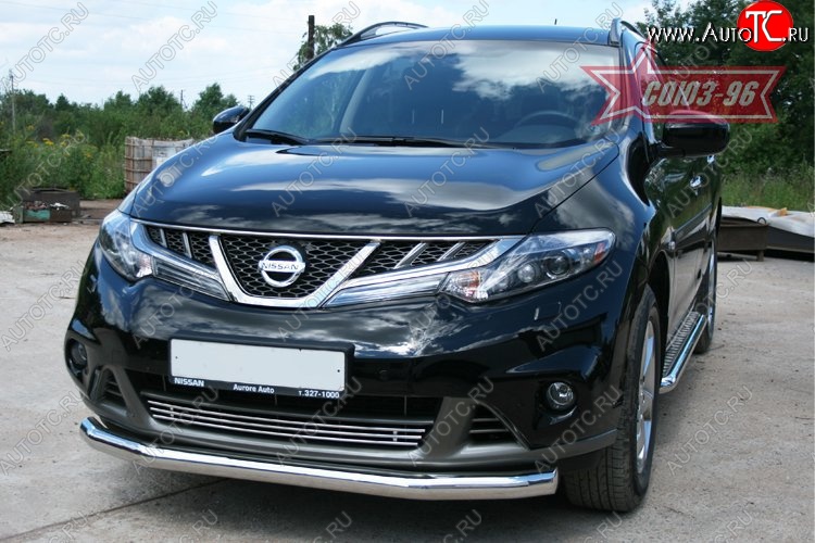 15 929 р. Защита переднего бампера одинарная Souz-96 (d76) Nissan Murano 2 Z51 рестайлинг (2010-2016)  с доставкой в г. Тольятти