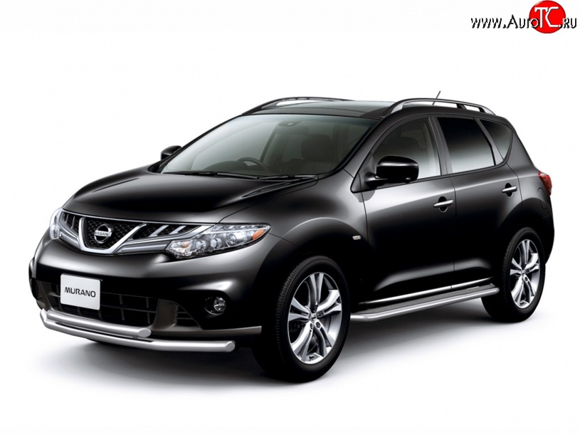 10 899 р. Широкая защита порогов Petroil Tuning Nissan Murano 2 Z51 рестайлинг (2010-2016)  с доставкой в г. Тольятти