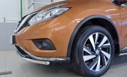 15 249 р. Защита переднего бампера (Ø42 мм, нержавейка) SLITKOFF  Nissan Murano  3 Z52 (2015-2022) дорестайлинг  с доставкой в г. Тольятти. Увеличить фотографию 3