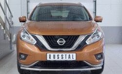 Защита переднего бампера (Ø42 мм, нержавейка) SLITKOFF Nissan (Нисан) Murano (Мурано)  3 Z52 (2015-2022) 3 Z52 дорестайлинг