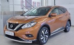 18 699 р. Защита переднего бампера (Ø63 мм, нержавейка) SLITKOFF Nissan Murano 3 Z52 дорестайлинг (2015-2022)  с доставкой в г. Тольятти. Увеличить фотографию 2