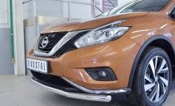 18 699 р. Защита переднего бампера (Ø63 мм, нержавейка) SLITKOFF Nissan Murano 3 Z52 дорестайлинг (2015-2022)  с доставкой в г. Тольятти. Увеличить фотографию 4