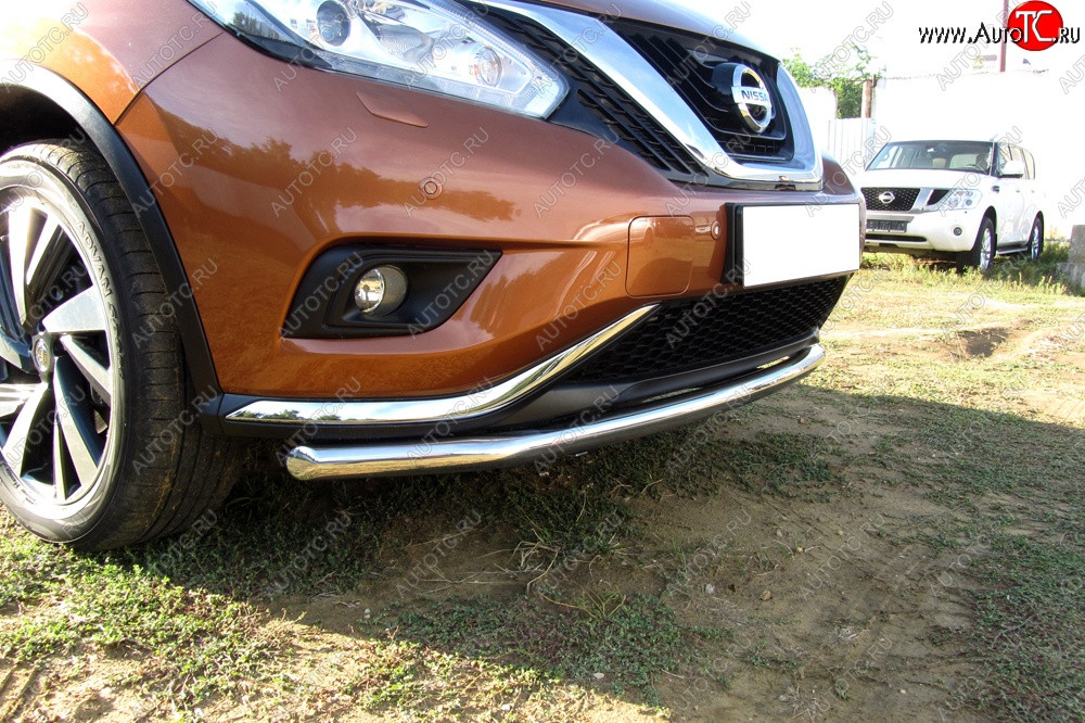 15 999 р. Одинарная защита переднего бампера диаметром 57 мм Slitkoff Nissan Murano 3 Z52 дорестайлинг (2015-2022) (Нержавейка, Полированная)  с доставкой в г. Тольятти