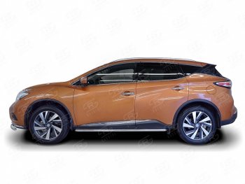 35 549 р. Широкая защита порогов с трубой диаметром 42 мм SLITKOFF v3 Nissan Murano 3 Z52 дорестайлинг (2015-2022)  с доставкой в г. Тольятти. Увеличить фотографию 2