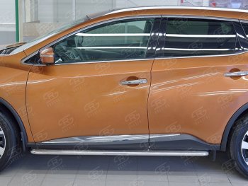 35 549 р. Широкая защита порогов с трубой диаметром 42 мм SLITKOFF v3 Nissan Murano 3 Z52 дорестайлинг (2015-2022)  с доставкой в г. Тольятти. Увеличить фотографию 3