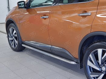 35 549 р. Широкая защита порогов с трубой диаметром 42 мм SLITKOFF v3  Nissan Murano  3 Z52 (2015-2025) дорестайлинг, рестайлинг  с доставкой в г. Тольятти. Увеличить фотографию 1