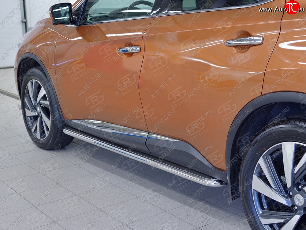 35 549 р. Широкая защита порогов с трубой диаметром 42 мм SLITKOFF v3 Nissan Murano 3 Z52 дорестайлинг (2015-2022)  с доставкой в г. Тольятти