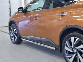 18 799 р. Защита порогов из круглой трубы диаметром 63 мм SLITKOFF v2 Nissan Murano 3 Z52 дорестайлинг (2015-2022)  с доставкой в г. Тольятти. Увеличить фотографию 3