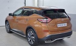 17 699 р. Защита заднего бампера (Ø42 мм волна, нержавейка) SLITKOFF Nissan Murano 3 Z52 дорестайлинг (2015-2022)  с доставкой в г. Тольятти. Увеличить фотографию 2