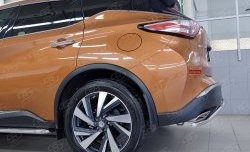 17 699 р. Защита заднего бампера (Ø42 мм волна, нержавейка) SLITKOFF Nissan Murano 3 Z52 дорестайлинг (2015-2022)  с доставкой в г. Тольятти. Увеличить фотографию 3