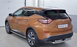 18 749 р. Защита заднего бампера (2 трубы Ø63 и 42 мм, нержавейка) SLITKOFF Nissan Murano 3 Z52 дорестайлинг (2015-2022)  с доставкой в г. Тольятти. Увеличить фотографию 2