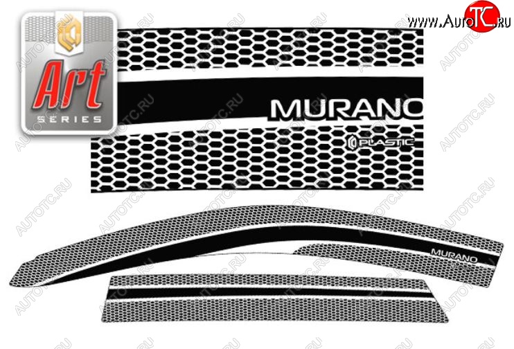 2 369 р. Дефлектора окон CA-Plastic  Nissan Murano  1 Z50 (2002-2009) (Серия Art черная, Без хром.молдинга)  с доставкой в г. Тольятти