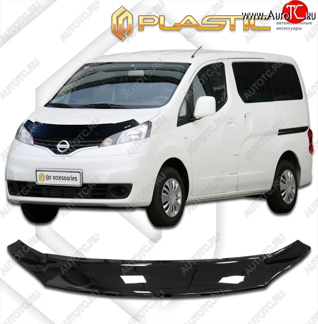 2 049 р. Дефлектор капота CA-Plastik  Nissan NV200  Euro (2009-2025) (Classic черный, Без надписи)  с доставкой в г. Тольятти