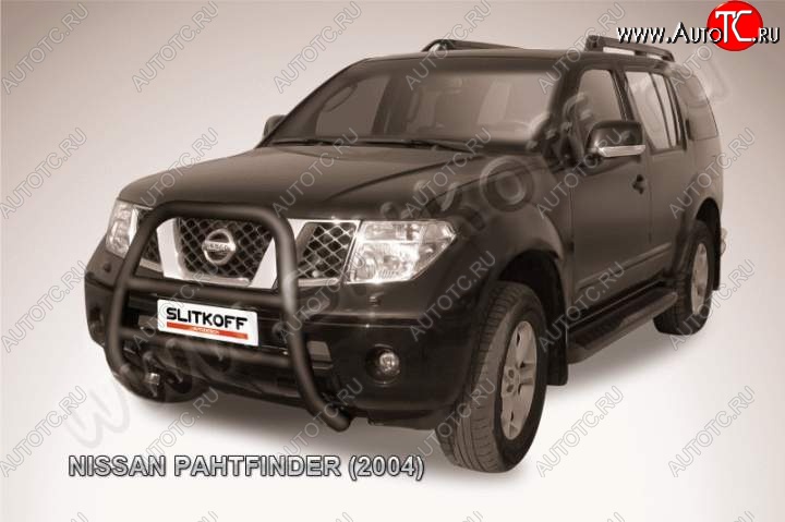 27 449 р. Кенгурятник d76 высокий Nissan Pathfinder R51 дорестайлинг (2004-2007) (Цвет: серебристый)  с доставкой в г. Тольятти