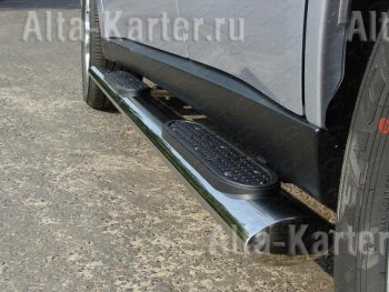 Пороги с листом d120x60 souz-96 Nissan Pathfinder R52 дорестайлинг (2012-2017)