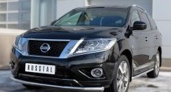 15 999 р. Одинарная защита переднего бампера диаметром 63 мм SLITKOFF Nissan Pathfinder R52 дорестайлинг (2012-2017)  с доставкой в г. Тольятти. Увеличить фотографию 2