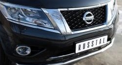 15 999 р. Одинарная защита переднего бампера диаметром 63 мм SLITKOFF Nissan Pathfinder R52 дорестайлинг (2012-2017)  с доставкой в г. Тольятти. Увеличить фотографию 3