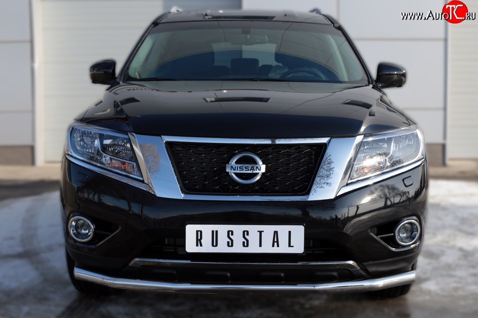 15 999 р. Одинарная защита переднего бампера диаметром 63 мм SLITKOFF Nissan Pathfinder R52 дорестайлинг (2012-2017)  с доставкой в г. Тольятти