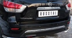 16 349 р. Защита заднего бампера (Ø63 мм уголки, нержавейка) SLITKOFF Nissan Pathfinder R52 дорестайлинг (2012-2017)  с доставкой в г. Тольятти. Увеличить фотографию 2