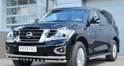 14 999 р. Защита порогов из круглой трубы диаметром 42 мм (рестайлинг) SLITKOFF Nissan Patrol 6 Y62 дорестайлинг (2010-2014)  с доставкой в г. Тольятти. Увеличить фотографию 3