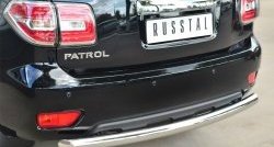 15 249 р. Защита заднего бампера (Ø76 мм, нержавейка) SLITKOFF Nissan Patrol 6 Y62 рестайлинг (2014-2017)  с доставкой в г. Тольятти. Увеличить фотографию 2