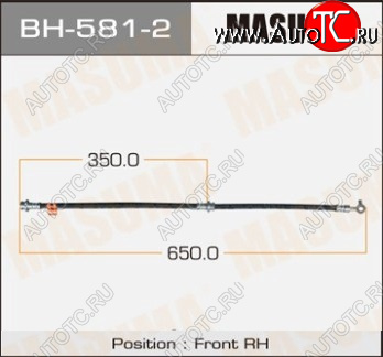 1 539 р. Правый передний тормозной шланг MASUMA Nissan Qashqai 1 J10 рестайлинг (2010-2013)  с доставкой в г. Тольятти