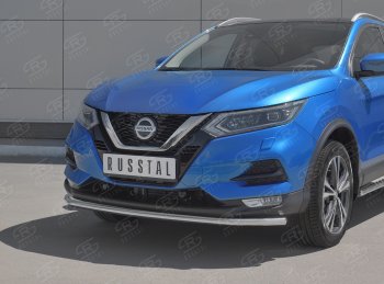 15 499 р. Защита переднего бампера (Ø42 мм, нержавейка) SLITKOFF Nissan Qashqai 2 J11 рестайлинг (2017-2022)  с доставкой в г. Тольятти. Увеличить фотографию 2