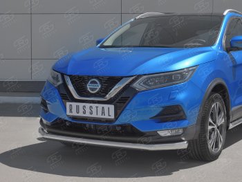 14 849 р. Защита переднего бампера (Ø 63 мм, нержавейка) SLITKOFF Nissan Qashqai 2 J11 рестайлинг (2017-2022)  с доставкой в г. Тольятти. Увеличить фотографию 2