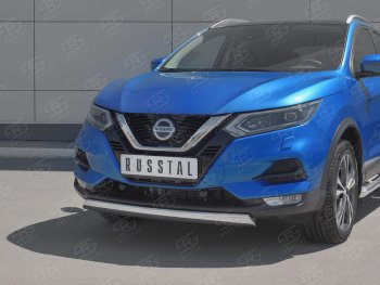 14 999 р. Защита переднего бампера (Ø75x42 мм, нержавейка) Russtal Nissan Qashqai 2 J11 рестайлинг (2017-2022)  с доставкой в г. Тольятти. Увеличить фотографию 2