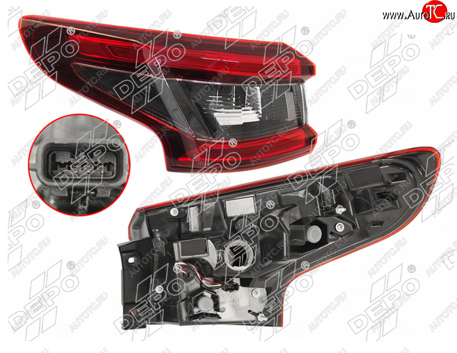 9 649 р. Левый фонарь задний DEPO Nissan Qashqai 2 J11 рестайлинг (2017-2022)  с доставкой в г. Тольятти