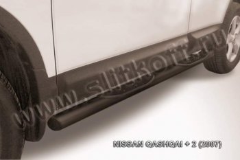 12 399 р. Защита порогов Slitkoff  Nissan Qashqai +2  1 (2008-2010) J10 дорестайлинг (Цвет: серебристый)  с доставкой в г. Тольятти. Увеличить фотографию 1