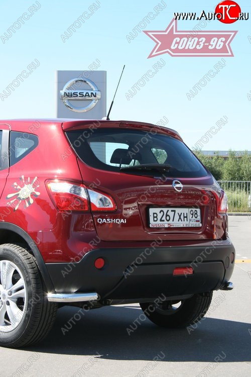 9 179 р. Защита заднего бампера из боковых уголков Souz-96 (d60) Nissan Qashqai +2 1 J10 дорестайлинг (2008-2010)  с доставкой в г. Тольятти