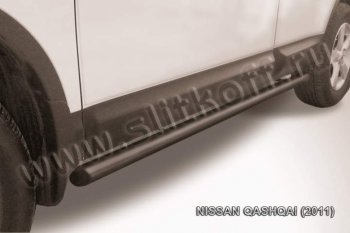 10 849 р. Защита порогов Slitkoff  Nissan Qashqai  1 (2010-2013) J10 рестайлинг (Цвет: серебристый)  с доставкой в г. Тольятти. Увеличить фотографию 1