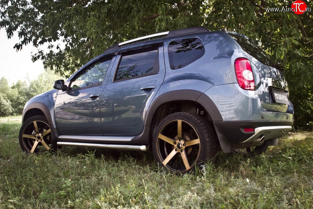 6 249 р. Накладки колесных арок RA (короткие, комплект) Renault Duster HS дорестайлинг (2010-2015) (Поверхность шагрень)  с доставкой в г. Тольятти