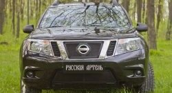 2 199 р. Защитная сетка решетки переднего бампера РА Nissan Terrano D10 дорестайлинг (2013-2016)  с доставкой в г. Тольятти. Увеличить фотографию 3