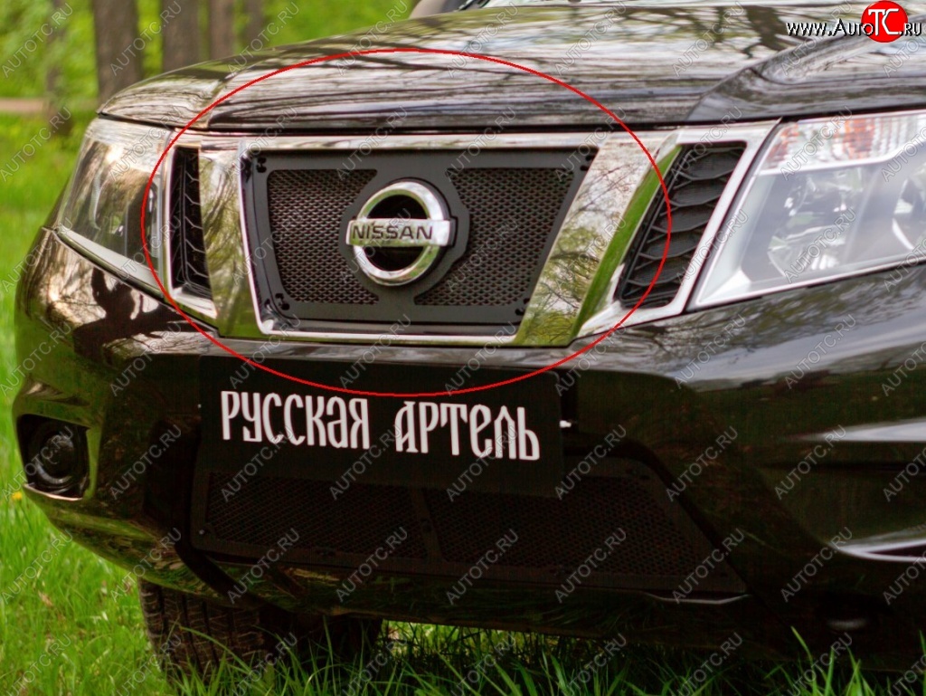 1 379 р. Защитная сетка решетки радиатора РА Nissan Terrano D10 дорестайлинг (2013-2016)  с доставкой в г. Тольятти