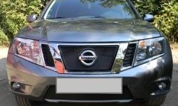 1 469 р. Нижняя сетка на бампер Russtal (черная)  Nissan Terrano  D10 (2013-2022) дорестайлинг, рестайлинг  с доставкой в г. Тольятти. Увеличить фотографию 4