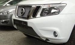 1 539 р. Нижняя сетка на бампер Russtal (хром)  Nissan Terrano  D10 (2013-2022) дорестайлинг, рестайлинг  с доставкой в г. Тольятти. Увеличить фотографию 2