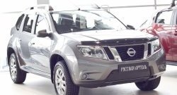 999 р. Зимняя заглушка решетки переднего бампера РА Nissan Terrano D10 дорестайлинг (2013-2016)  с доставкой в г. Тольятти. Увеличить фотографию 2