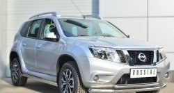 15 849 р. Защита переднего бампера (2 трубыØ63 и 42 мм, нержавейка) SLITKOFF Nissan Terrano D10 дорестайлинг (2013-2016)  с доставкой в г. Тольятти. Увеличить фотографию 4