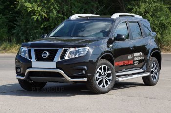 17 999 р. Защита переднего бампера Petroil Tuning (d63, волна) Nissan Terrano D10 дорестайлинг (2013-2016) (Нержавеющая полированная сталь)  с доставкой в г. Тольятти. Увеличить фотографию 2