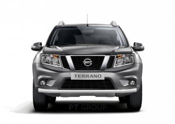 Защита переднего бампера (одинарная, Ø63 мм) Petroil Tuning Nissan Terrano D10 дорестайлинг (2013-2016) ()