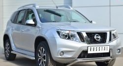 12 499 р. Защита переднего бампера (Ø42 мм волна, нержавейка) SLITKOFF Nissan Terrano D10 дорестайлинг (2013-2016)  с доставкой в г. Тольятти. Увеличить фотографию 4